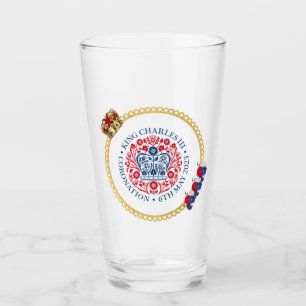 Copo De Pint Rei Charles III Coronagem Vidro