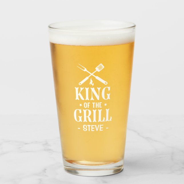 Copo De Pint Rei Personalizado do Churrasco (Frente (Preenchido))