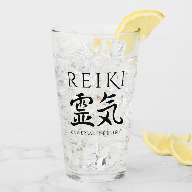 Copo De Pint Reiki 霊 気 Energia Caligráfica Japonesa (Gelo traseiro)
