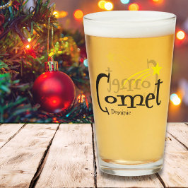 Copo De Pint Reindeer Divertido Cometa A Atirar Em Vidro De Nat
