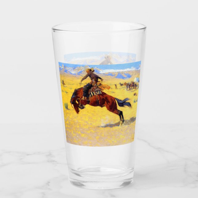 Copo De Pint Remington Old West Horse and Cowboy (Frente)