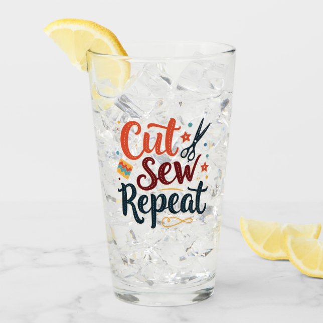 Copo De Pint Retro "Corte a repetição de mastigação" Design de  (Gelo frontal)