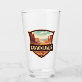 Copo De Pint Retro de Ilustração do Parque Nacional Canyonlands