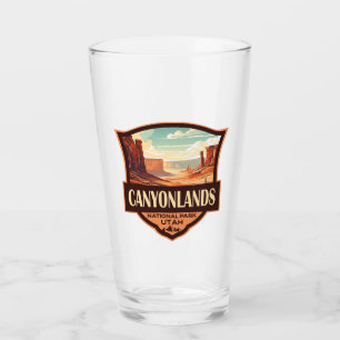 Copo De Pint Retro de Ilustração do Parque Nacional Canyonlands