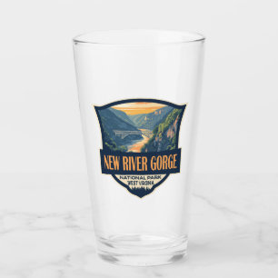 Copo De Pint Retrô de Ilustração do Parque Nacional da Garganta