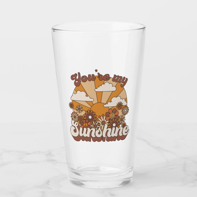 Copo De Pint Retro Groovy | Você é meu Sol (Frente)