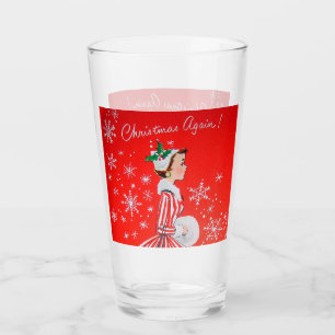 Copo De Pint retro vintge Natal Lady Holiday