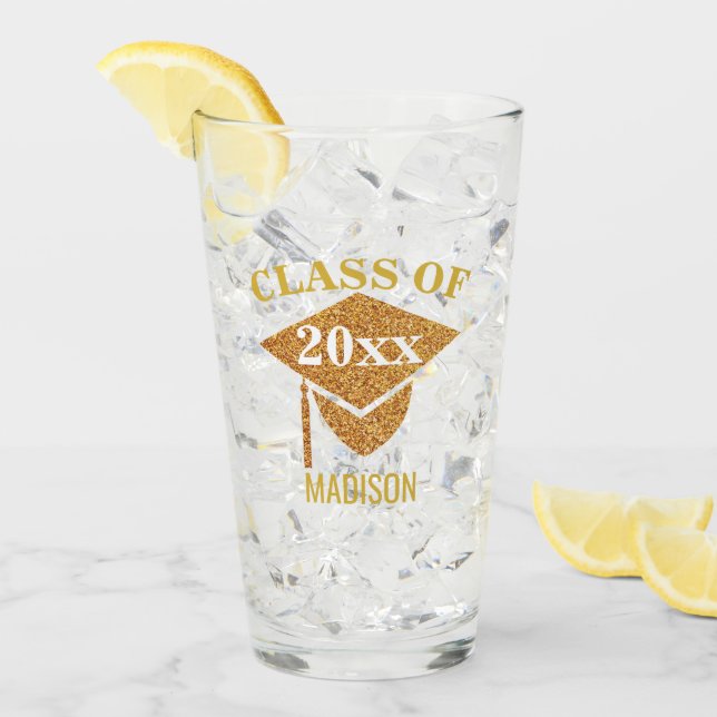 Copo De Pint Reunião Dourada de Graduação de Diversão de Tassel (Gelo frontal)