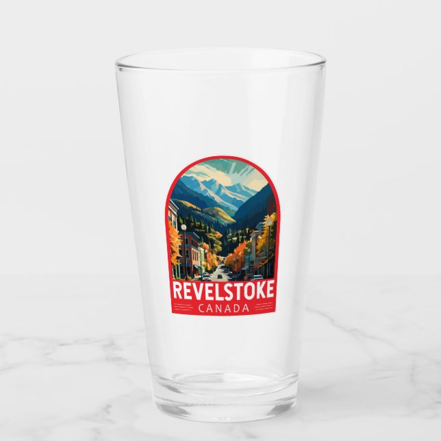 Copo De Pint Revelstoke Canada Viagem Art Vintage (Frente)