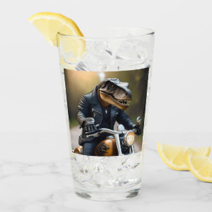 Copo De Pint **"Rex Acelerado: T-Rex de Couro em uma Moto