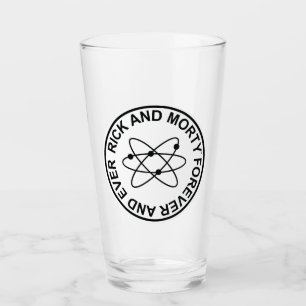 Copo De Pint Rick e Morty para sempre e sempre Crachá atômico