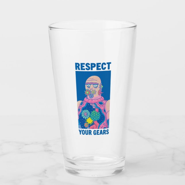 Copo De Pint RICK E MORTY™| Respeite suas engrenagens (Frente)