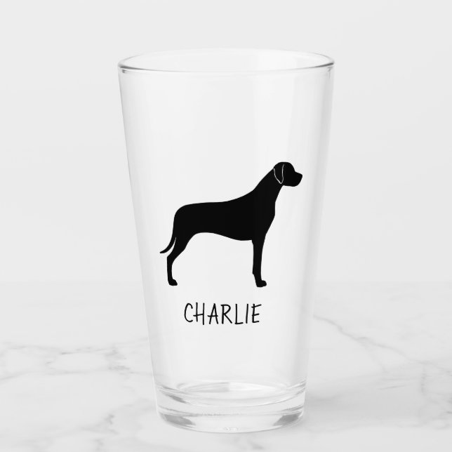 Copo De Pint Ridgeback Silhouette Ridgie Dog Personalizado (Frente)