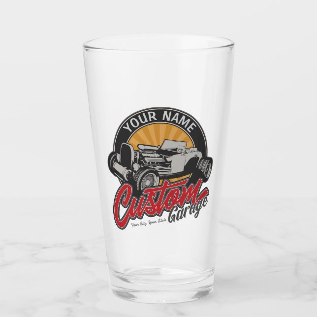 Copo De Pint Roadster Personalizado de Retrô Personalizado de G (Frente)