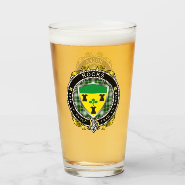 Copo De Pint Rochas - Irish Shield Beer Glass (Frente (Preenchido))