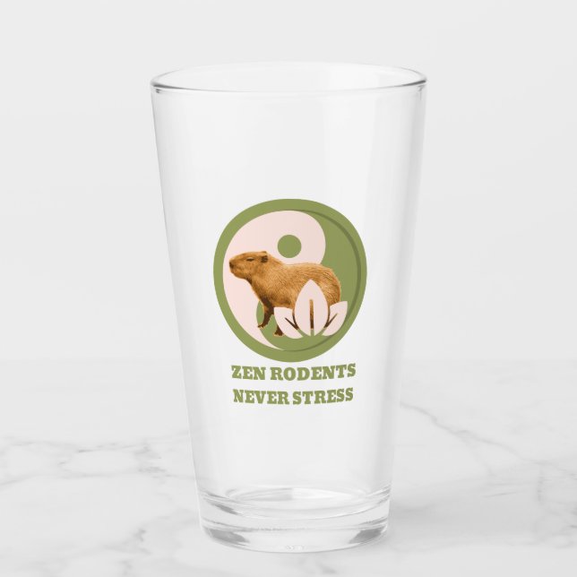Copo De Pint Roedores Zen Nunca Estressam Humor do Capivara (Frente)