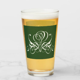 Copo De Pint Rosa Branco e Verde