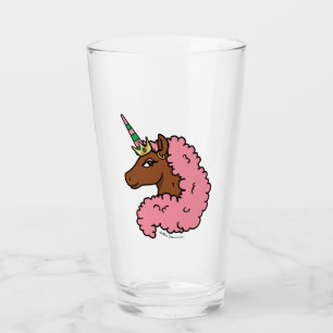 Copo De Pint Rosa claro Afro Unicorn