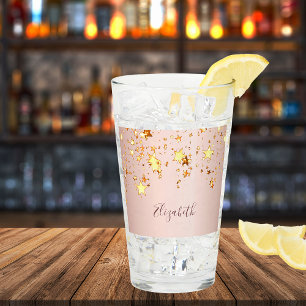 Copo De Pint Rosa dourado blush dourado nome das estrelas doura