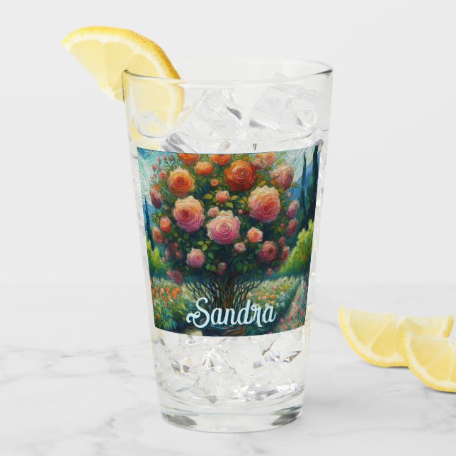 Copo De Pint Rosa Topike Estilo Van Gogh Rosas Rosa Floral (Gelo frontal)