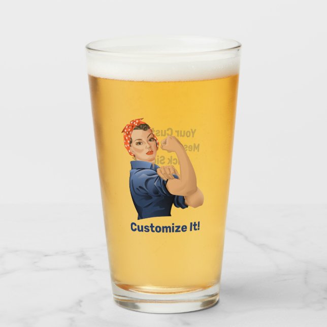 Copo De Pint Rosie the Riveter Glass (Frente (Preenchido))