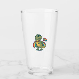 Copo De Pint Roupa de Dinossauro Orgulho Fofo em Vetor Design_1