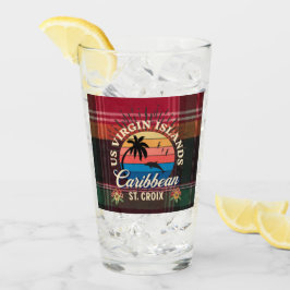 Copo De Pint RUA das Ilhas Virgens dos EUA. Croix USVI Madras T