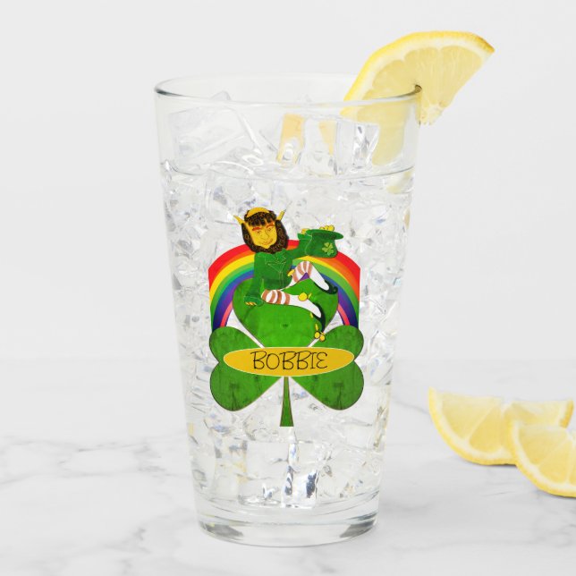 Copo De Pint Rua de Leprechaun Shamrock. (Gelo traseiro)
