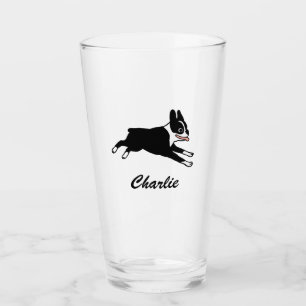Copo De Pint Running Boston Terrier Cartoon Dog Personalizado