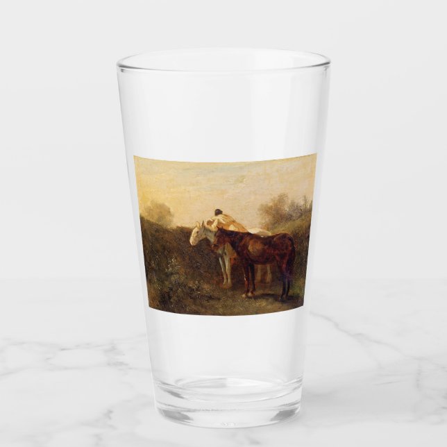 Copo De Pint Rurais Rendezvous (Beijo Romântico em Horseback) (Frente)