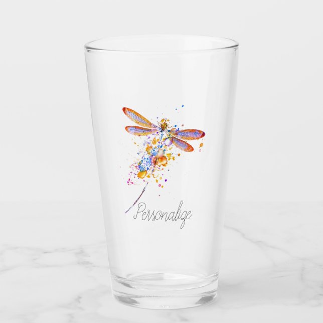 Copo De Pint Salpico de libélula personalizado (Frente)