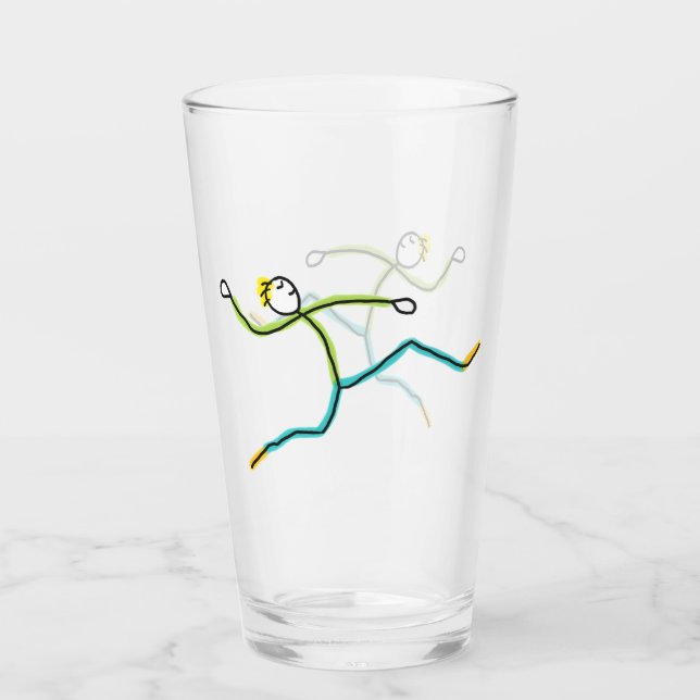 Copo De Pint Saltador de Longa Distância Stickman (Frente)