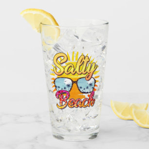 Copo De Pint Salty Beach   Sol Tropical e Árvore Palm