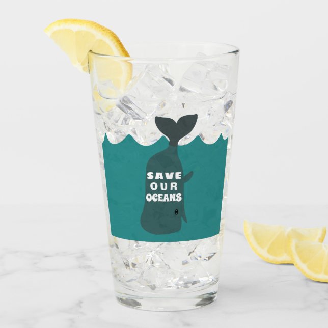 Copo De Pint Salve nossa baleia de arte ambiental dos oceanos (Gelo frontal)