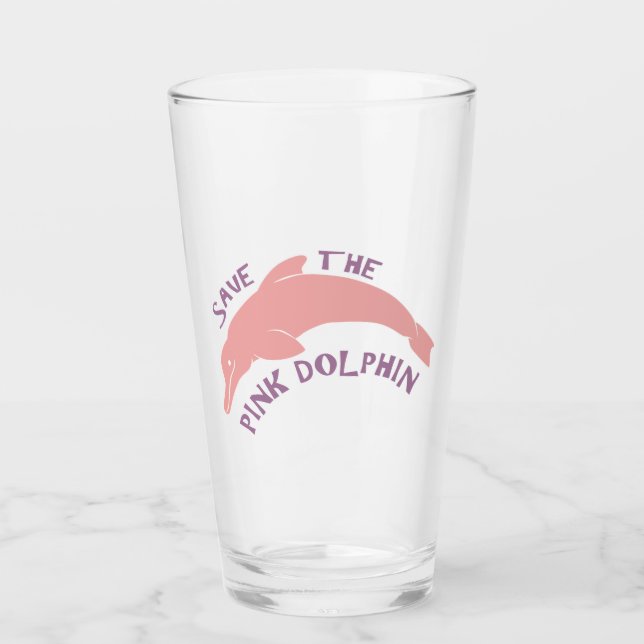 Copo De Pint Salve o golfinho rosa (Frente)