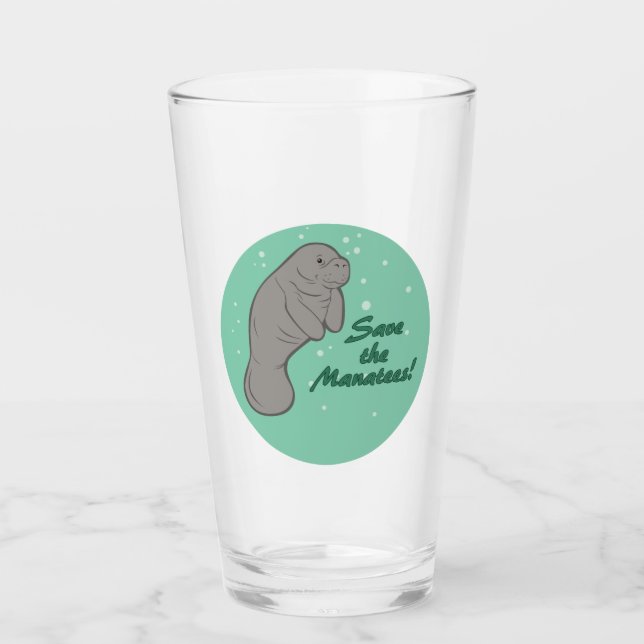 Copo De Pint Salve os Manatees! (Frente)