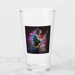 Copo De Pint Samurai Painting Glass Tumbler