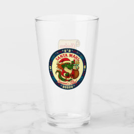 Copo De Pint Santa Mahj Knows Your List! Pint Glass