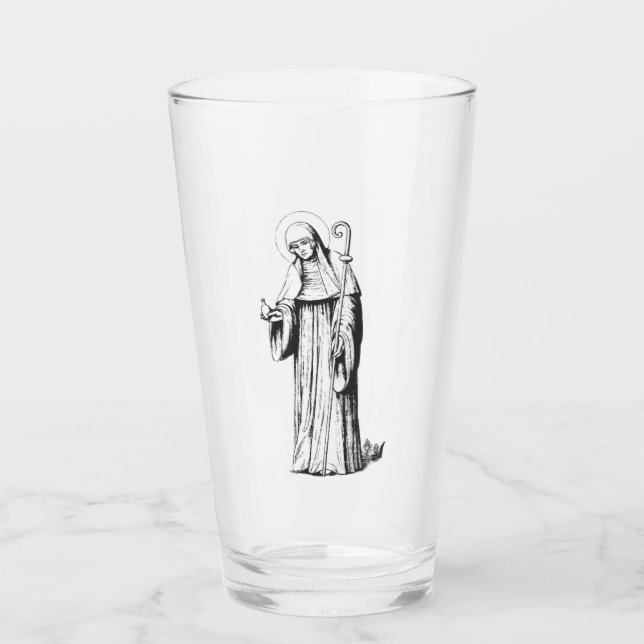 Copo De Pint Santa Walpurga missionária anglo-saxã medieval (Frente)