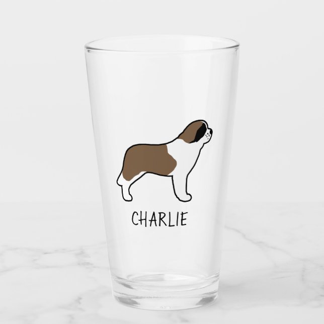 Copo De Pint Santo Bernard Personalizado Bebendo de Lover (Frente)
