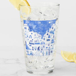 Copo De Pint Santorini Grécia Watercolor