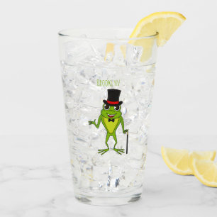 Copo De Pint Sapo engraçado com um desenho de chapéu superior