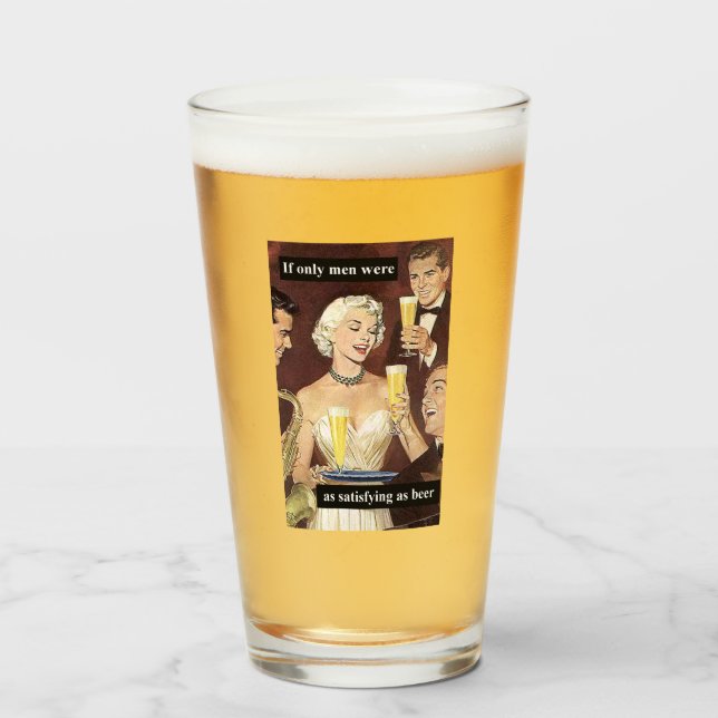 Copo De Pint Satisfatório como Garçonete de Cerveja - Coquetel  (Frente (Preenchido))