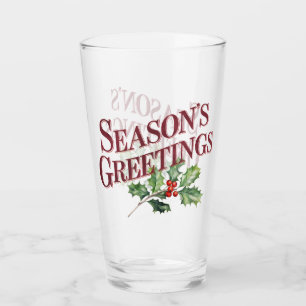 Copo De Pint Saudações de Fim de Ano Tipografia de Natal