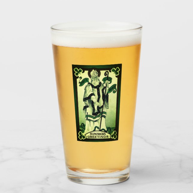 Copo De Pint Saudações de Patrick (Erin Go Braugh) (Frente (Preenchido))
