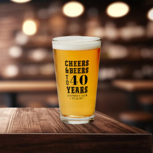Copo De Pint Saúde e Cervejas aos 40 anos Qualquer Aniversário 
