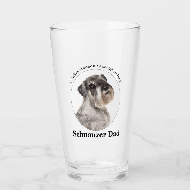 Copo De Pint Schnauzer Pai Glass Tumbler (Frente)
