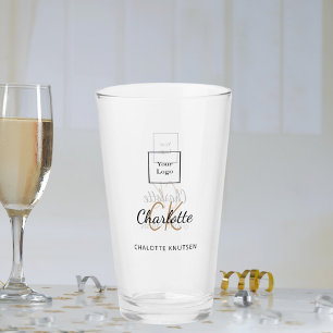 Copo De Pint Script de iniciais do monograma comercial de logot