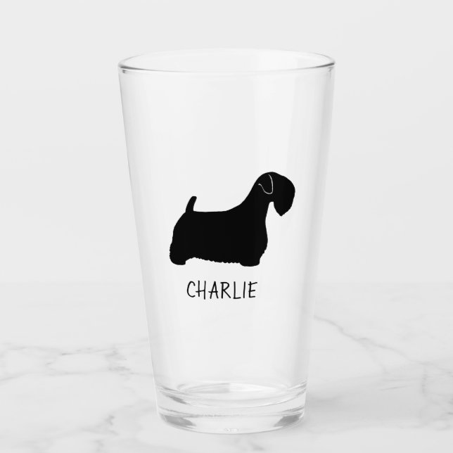 Copo De Pint Sealyham Terrier Dog Silhouette personalizado (Frente)