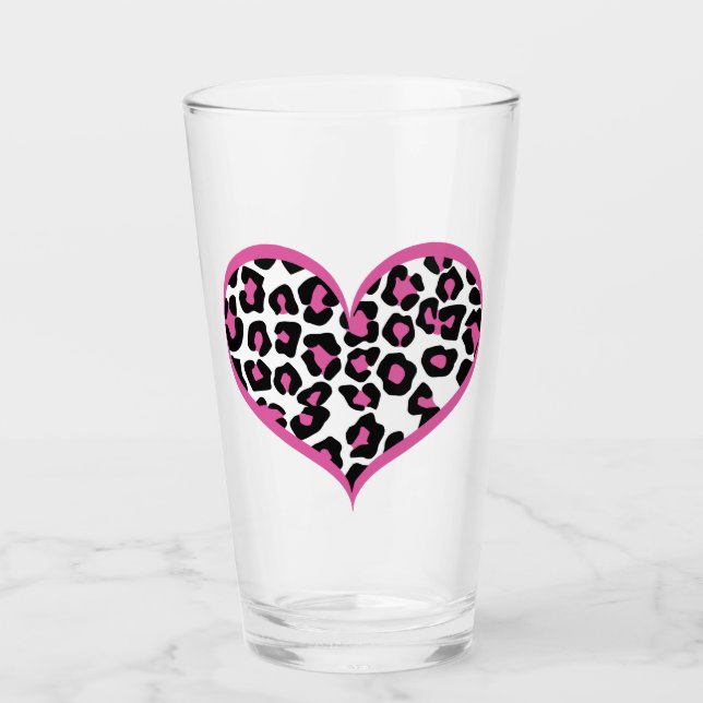 Copo De Pint Selvagem em Heart Leopard Print (Frente)